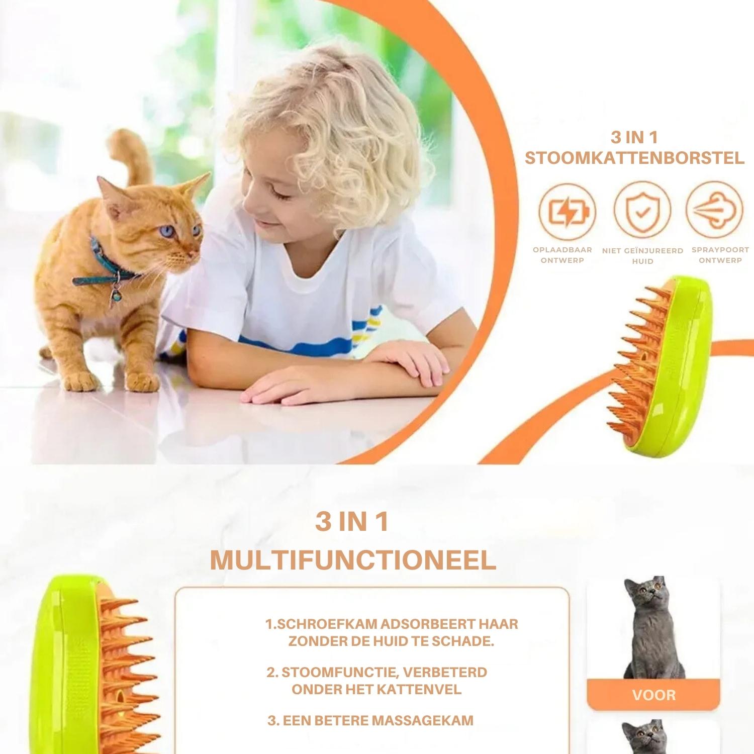 Achterkant Stoom Kattenborstel